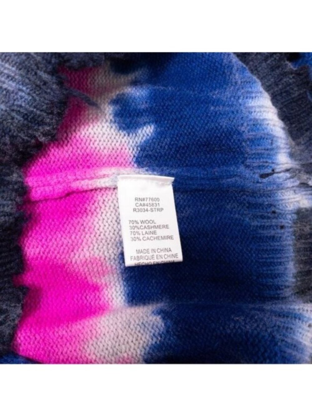 NWT Free People x Sandrine Rose California Tidy Cashmere Wool Sweater XS Tie Dye - Picture 11 of 11